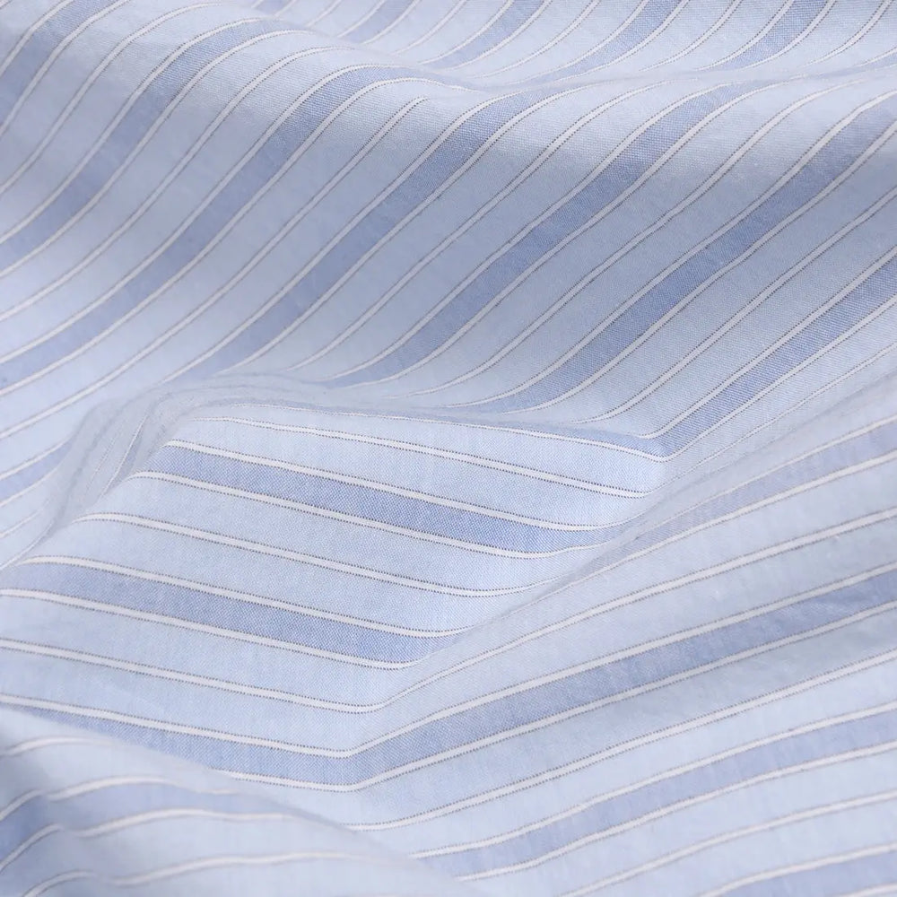 Pale Blue Favourite Shirt Stripe Cotton Flat Sheet Piglet