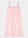 Pale Pink Midi Nightdress With Red Ric Rac - 100% Cotton Poplin Sarah Brown London