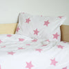 Pastel Pink Star Toddler Cot Bed Duvet Set Lulu and Nat