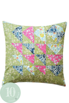  Patchwork Cushion Made With Liberty Fabric CAPEL PISTACHIO, LODDEN & BETSY SAGE Coco & Wolf