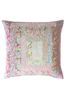  Patchwork Cushion Made With Pink Liberty Fabric Coco & Wolf