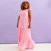 Paula Gingham Cotton Knitted Maxi Dress - Hot Pink Cara & The Sky