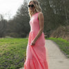 Paula Gingham Cotton Knitted Maxi Dress - Hot Pink Cara & The Sky