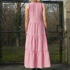 Paula Gingham Cotton Knitted Maxi Dress - Hot Pink Cara & The Sky