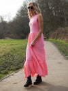 Paula Gingham Cotton Knitted Maxi Dress - Hot Pink Cara & The Sky