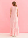 Paula Gingham Cotton Knitted Maxi Dress - Light Pink Cara & The Sky