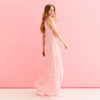 Paula Gingham Cotton Knitted Maxi Dress - Light Pink Cara & The Sky