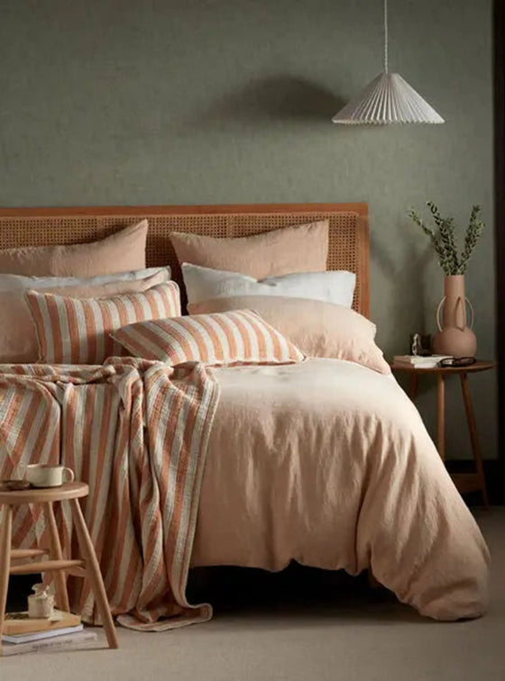 Peach 100% Linen Bed Linen The Secret Linen Store