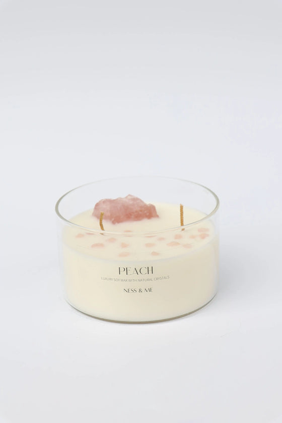 Peach Luxury 2- Wick Crystal Soy Wax Candle 280g NESS & ME