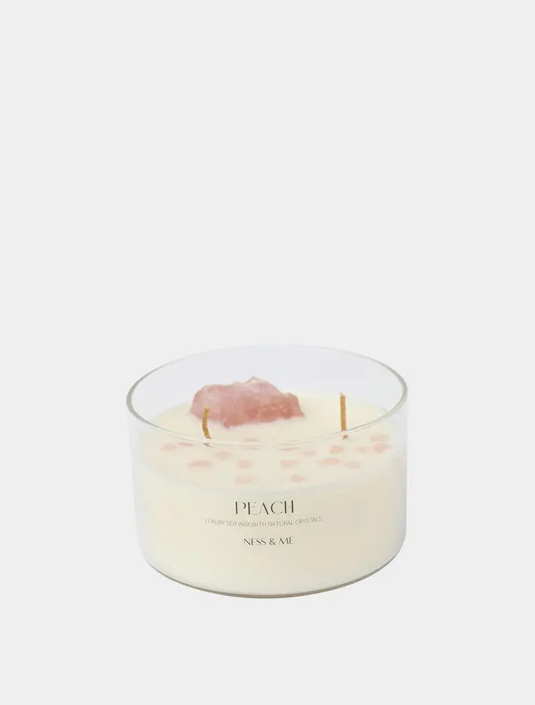 Peach Luxury 2- Wick Crystal Soy Wax Candle 280g NESS & ME