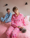 Peacock Stripe Mens Pyjamas - Blue Lulu and Nat