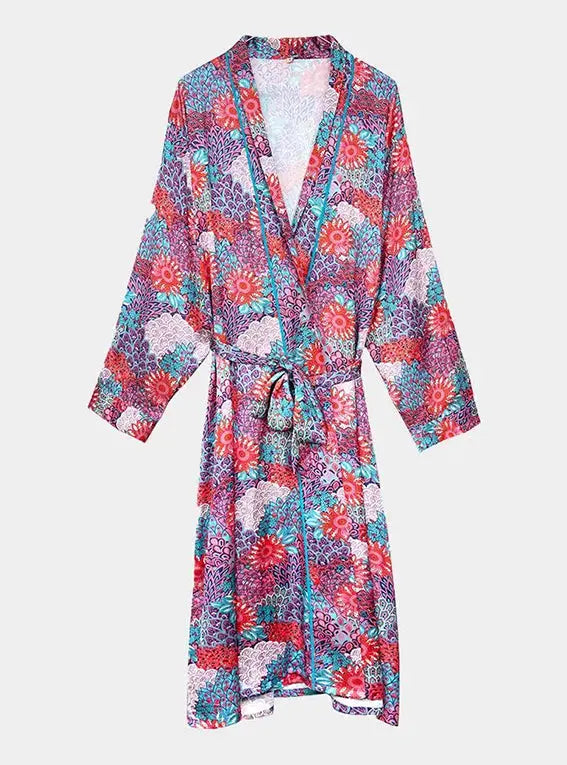 Peacock Women's Satin Robe inara