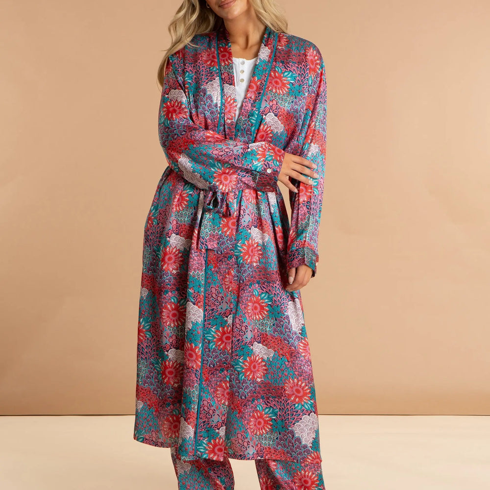 Peacock Women's Satin Robe inara