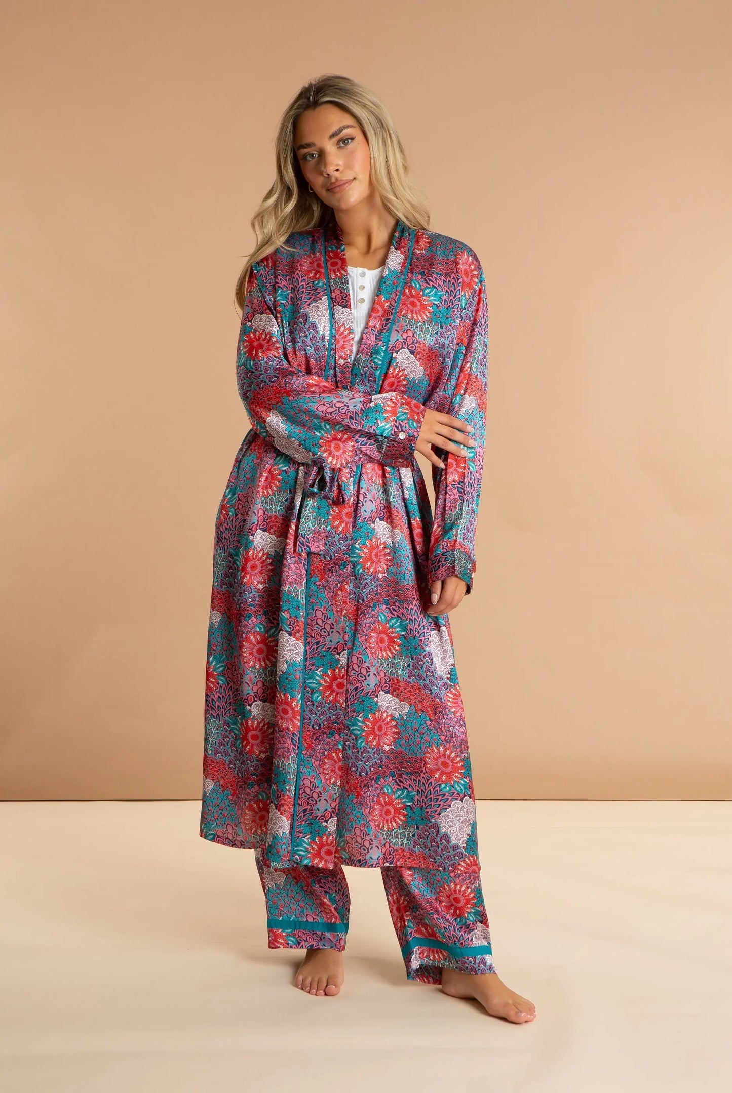 Peacock Women's Satin Robe inara