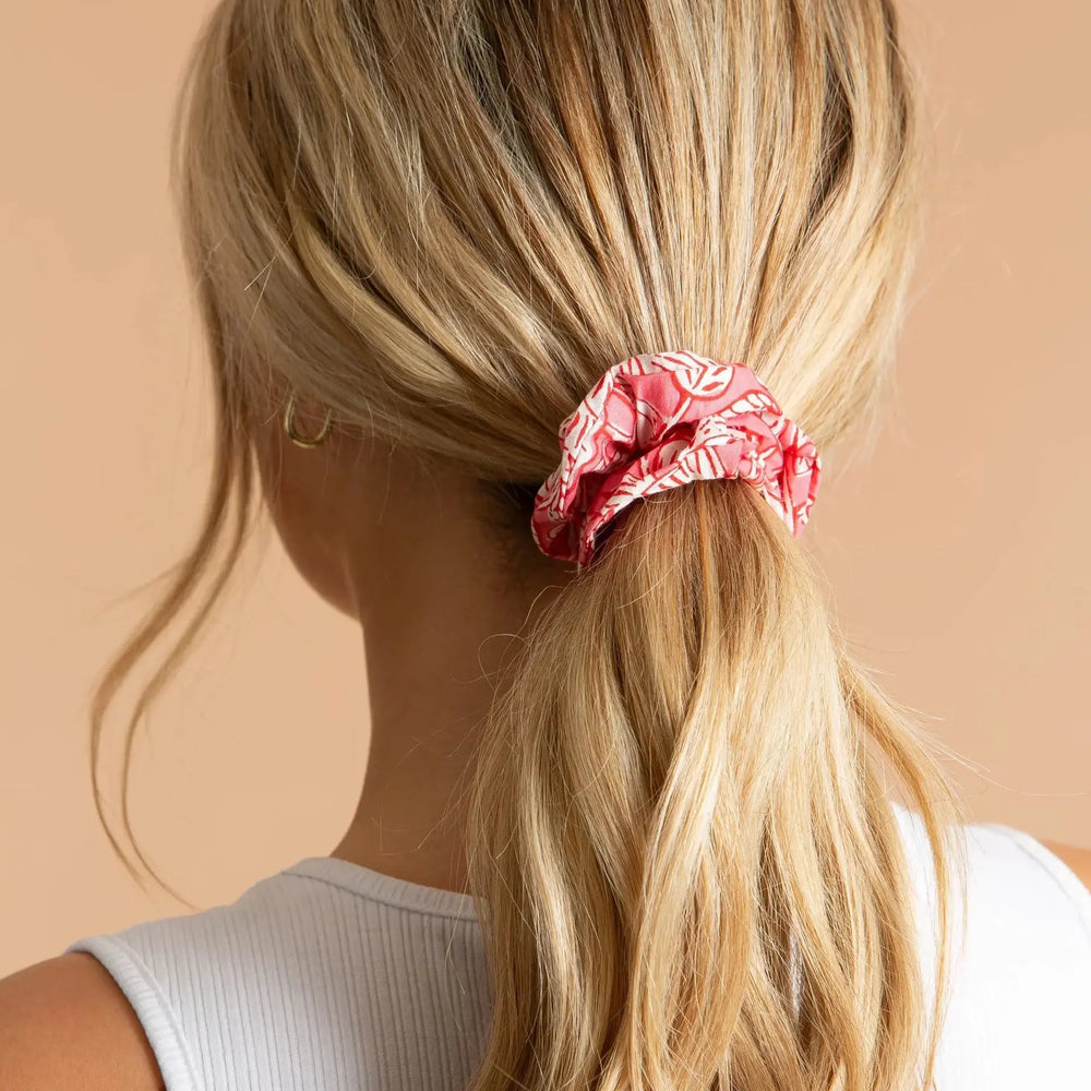 Peony Paisley Floral Cotton Hair Scrunchies inara