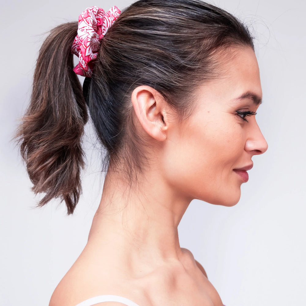 Peony Paisley Floral Cotton Hair Scrunchies inara