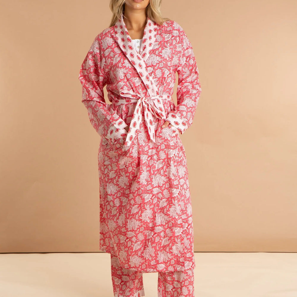 Peony Paisley Women's Cotton Robe inara