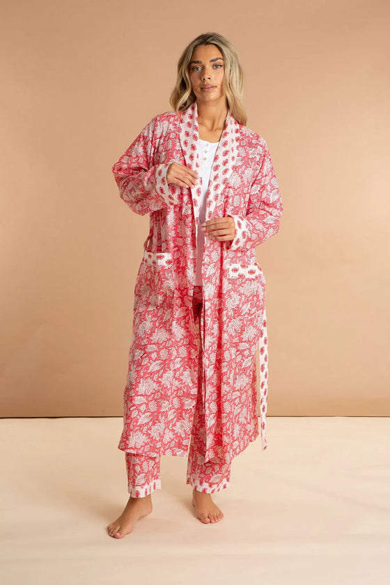 Peony Paisley Women's Cotton Robe inara