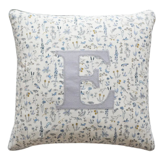 Personalised Cushion Made With Liberty Fabric THEO BLUE Coco & Wolf