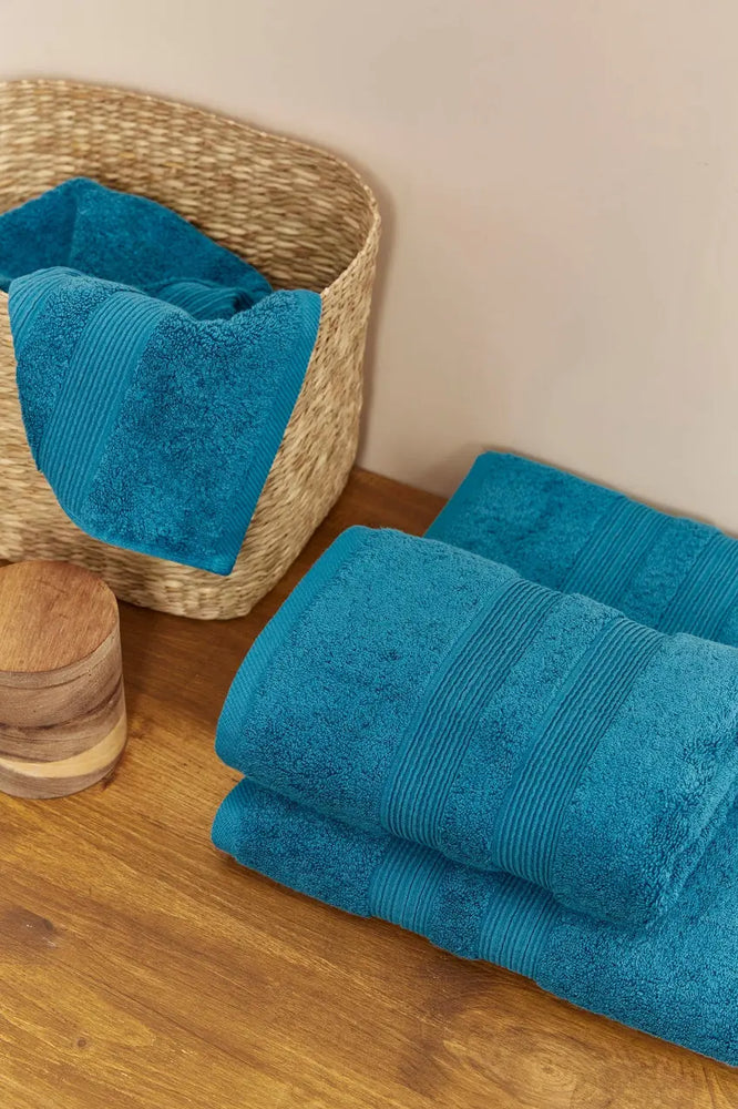 Petroleum Blue Elegance Cotton Towel Torres Novas