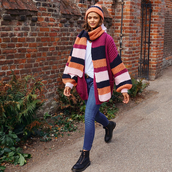 Phoebe Hat & Leia Scarf Set - Berry Cara & The Sky