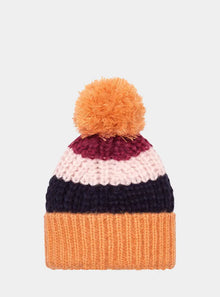  Phoebe Stripe Beanie Bobble Hat - Berry Cara & The Sky