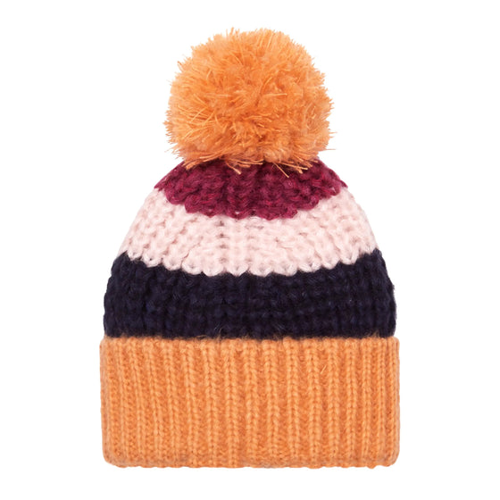 Phoebe Stripe Beanie Bobble Hat - Berry Cara & The Sky