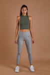 Women's Vital Crop Tank - Olive numbatsport