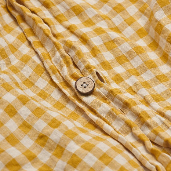 Honey Gingham Linen Duvet Cover