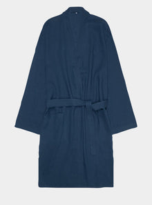  Marine Blue Linen & Tencel Robe
