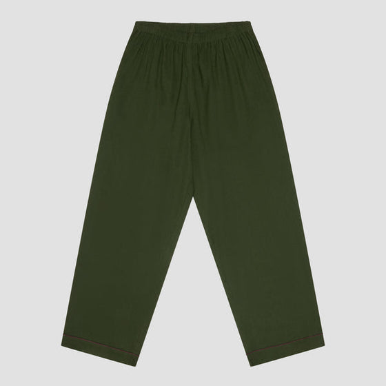 Fern Green Tencel Linen Blend Men's Pyjama Trouser Piglet