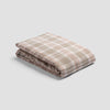 Taupe Check Linen Duvet Cover