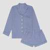 Wave Blue Tencel Linen Blend Pyjama Shorts Set Piglet