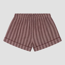  Port & Woodrose Striped Tencel Linen Blend Men's Pyjama Shorts