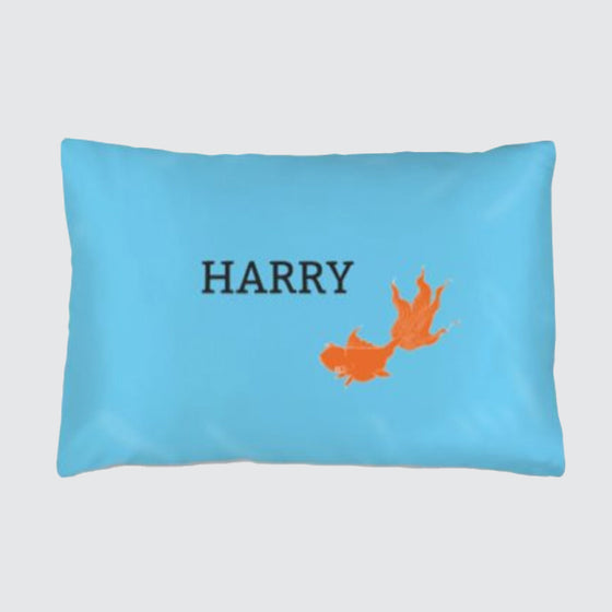 Silk Pillowcase - Personalised With a Name - Koi on Blue