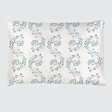  Silk Pillowcase - White With Fibonacci Turquoise Flowers