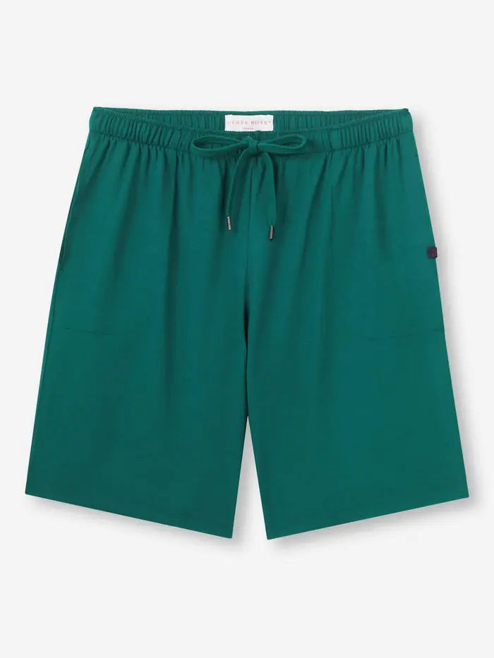 Pine Green Basel Micro Modal Stretch Men's Lounge Shorts Derek Rose