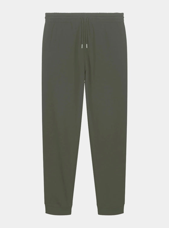 Pine Green Khaki Mens Organic Cotton Relaxed-Fit Joggers hewn.