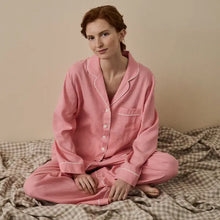  Pink Bloom Linen & Tencel Pyjama Trouser Set - Myza