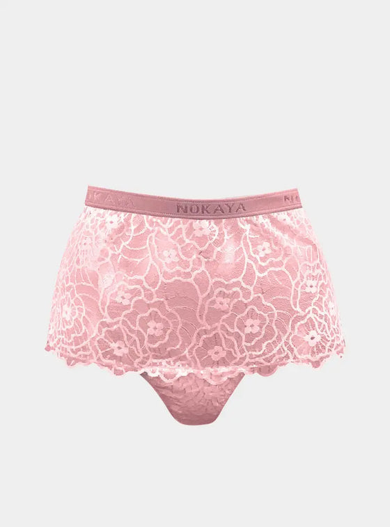 Pink Born in Ukraine High Waist Lace Briefs NOKAYA