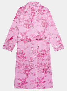  Pink Botanical Jungle Organic Cotton Robe Myza