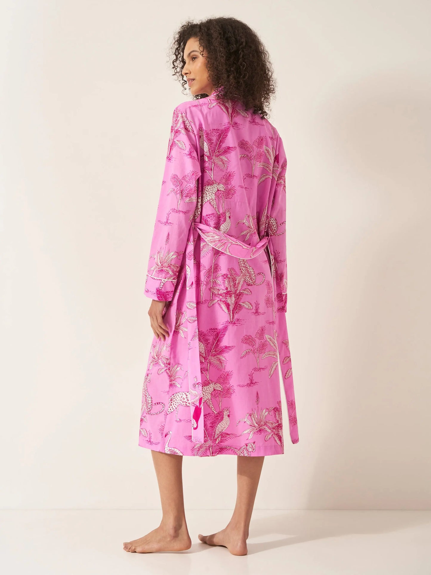 Pink Botanical Jungle Organic Cotton Robe Myza