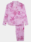 Pink Botanical Jungle Women's Long Sleeve Organic Cotton Pyjama Trouser Set Myza