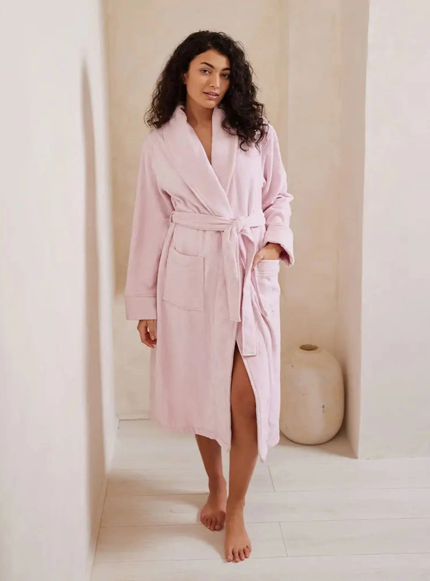 Pink Cotton Towelling Dressing Gown Chelsea Peers