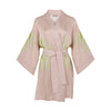 Pink Flower Silk Dreamscape Short Kimono Robe NOKAYA