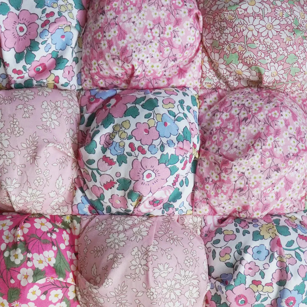 Pink Liberty Puff Patchwork Cushion Coco & Wolf