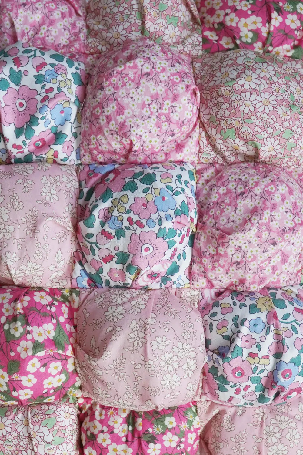 Pink Liberty Puff Patchwork Cushion Coco & Wolf