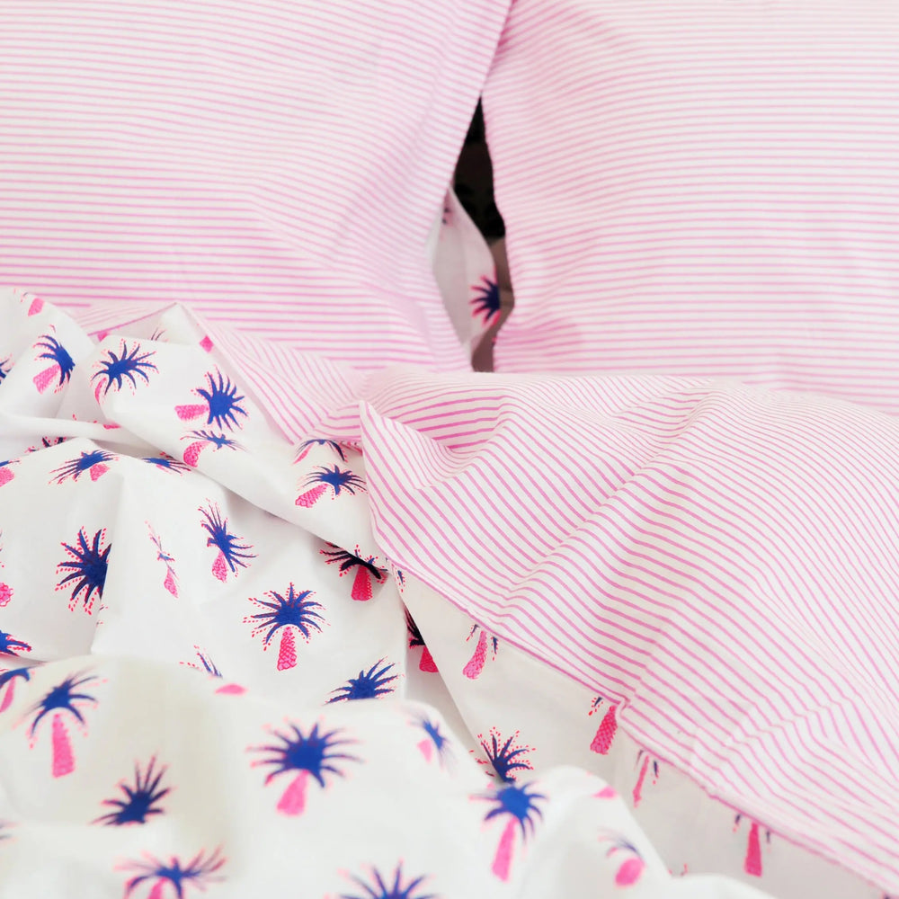 Pink Palm Tree Duvet Set Lulu and Nat