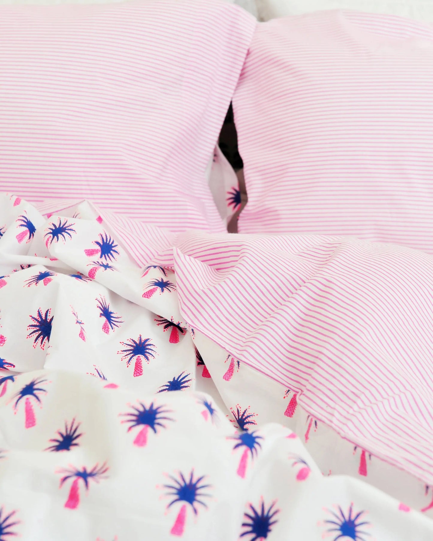 Pink Palm Tree Duvet Set Lulu and Nat