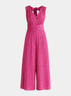 Pink Textured Back-Tie Jumpsuit Paisie